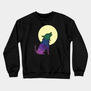 Wolf howling at the moon Crewneck Sweatshirt